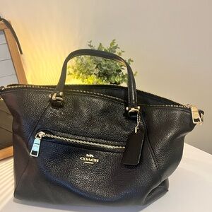 Coach Black Leather Tote Bag